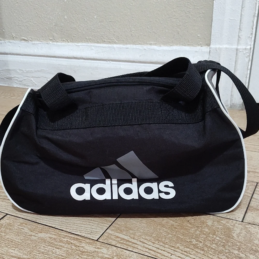 Adidas Classic Black Duffel Bag with White Accents - Picture 3 of 11